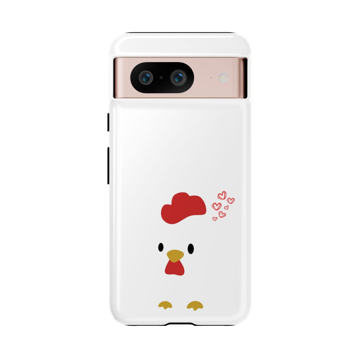 Cute Chicken Phone Case, Tough Cases for Animal Lovers, Valentine's Gift, Farmhouse Decor, Unique Mobile Accessories, Heart Design