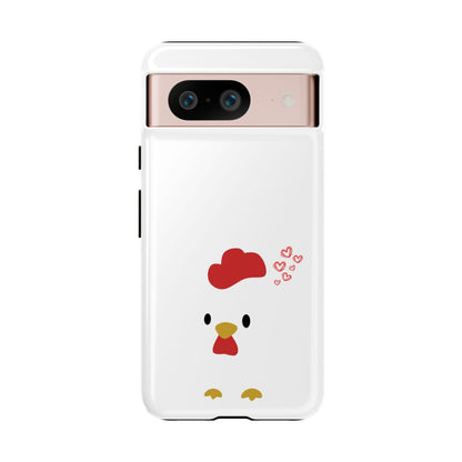 Cute Chicken Phone Case, Tough Cases for Animal Lovers, Valentine's Gift, Farmhouse Decor, Unique Mobile Accessories, Heart Design