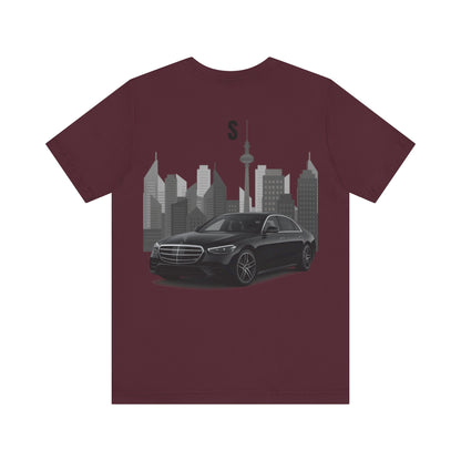 Urban Vibes Car Graphic Tee, Unisex Jersey Short Sleeve Tee, Cityscape T-Shirt, Cool Car Shirt, Gift for Car Lovers, Trendy Everyday Wear