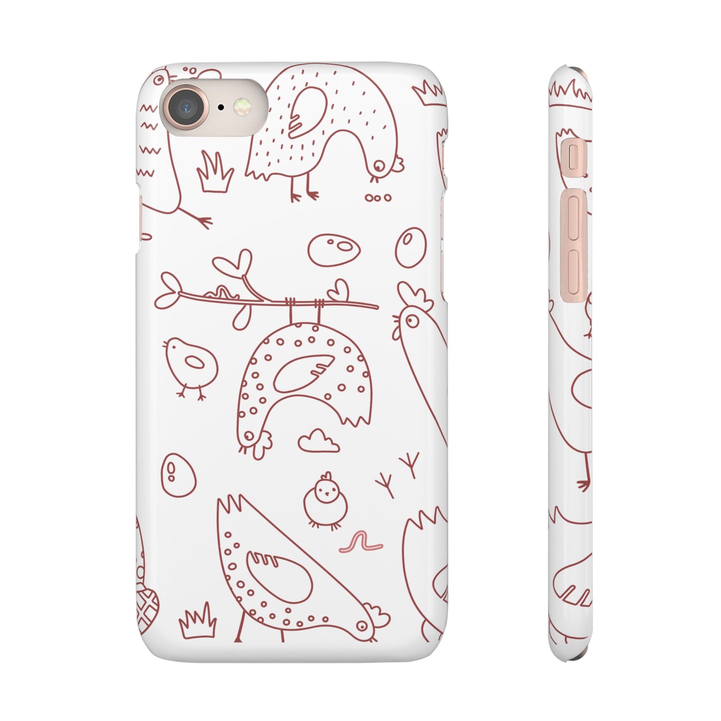 Whimsical Farmhouse Snap Cases, Cute Animal Phone Case, Chicken Design, Funny Gift for Bird Lovers, Quirky Art Mobile Cover