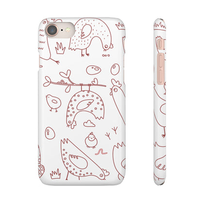 Whimsical Farmhouse Snap Cases, Cute Animal Phone Case, Chicken Design, Funny Gift for Bird Lovers, Quirky Art Mobile Cover