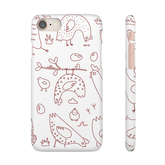 Whimsical Farmhouse Snap Cases, Cute Animal Phone Case, Chicken Design, Funny Gift for Bird Lovers, Quirky Art Mobile Cover
