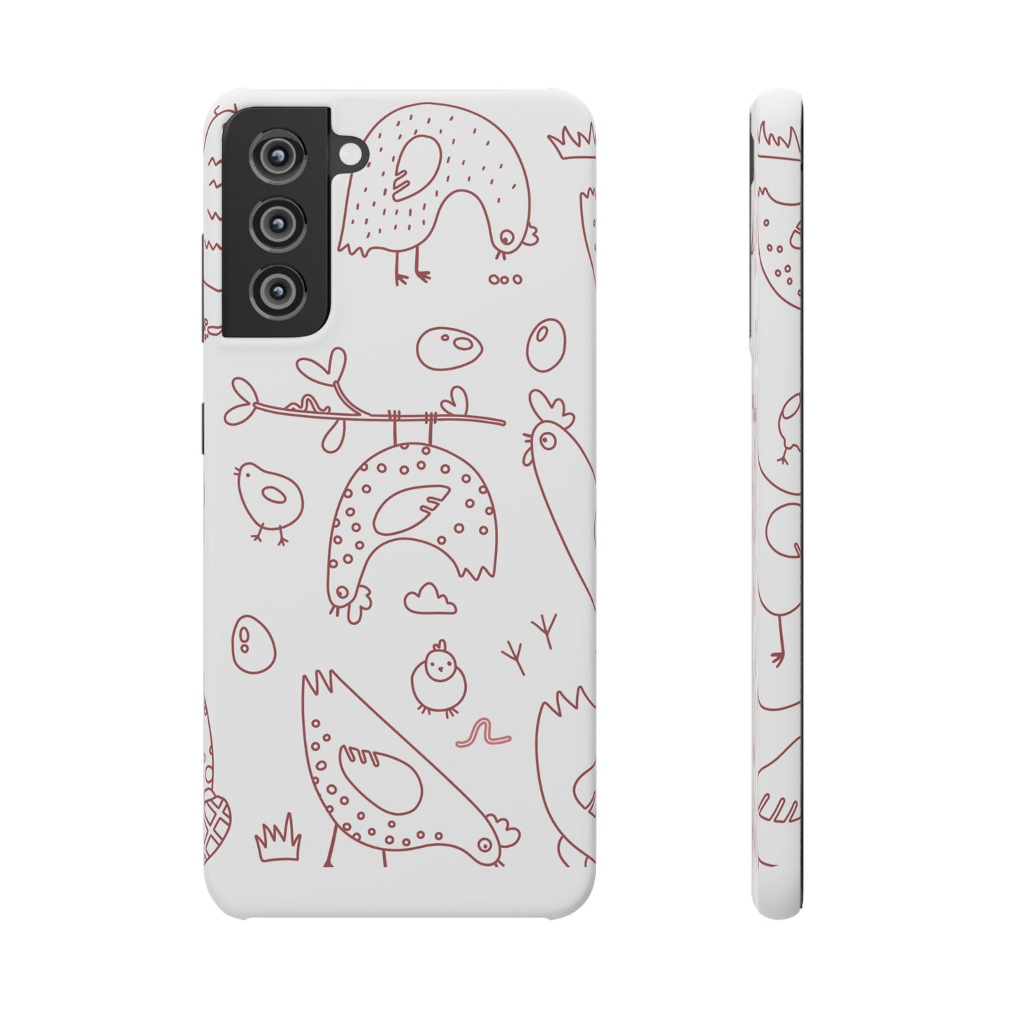 Whimsical Farmhouse Snap Cases, Cute Animal Phone Case, Chicken Design, Funny Gift for Bird Lovers, Quirky Art Mobile Cover