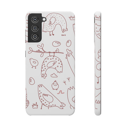 Whimsical Farmhouse Snap Cases, Cute Animal Phone Case, Chicken Design, Funny Gift for Bird Lovers, Quirky Art Mobile Cover
