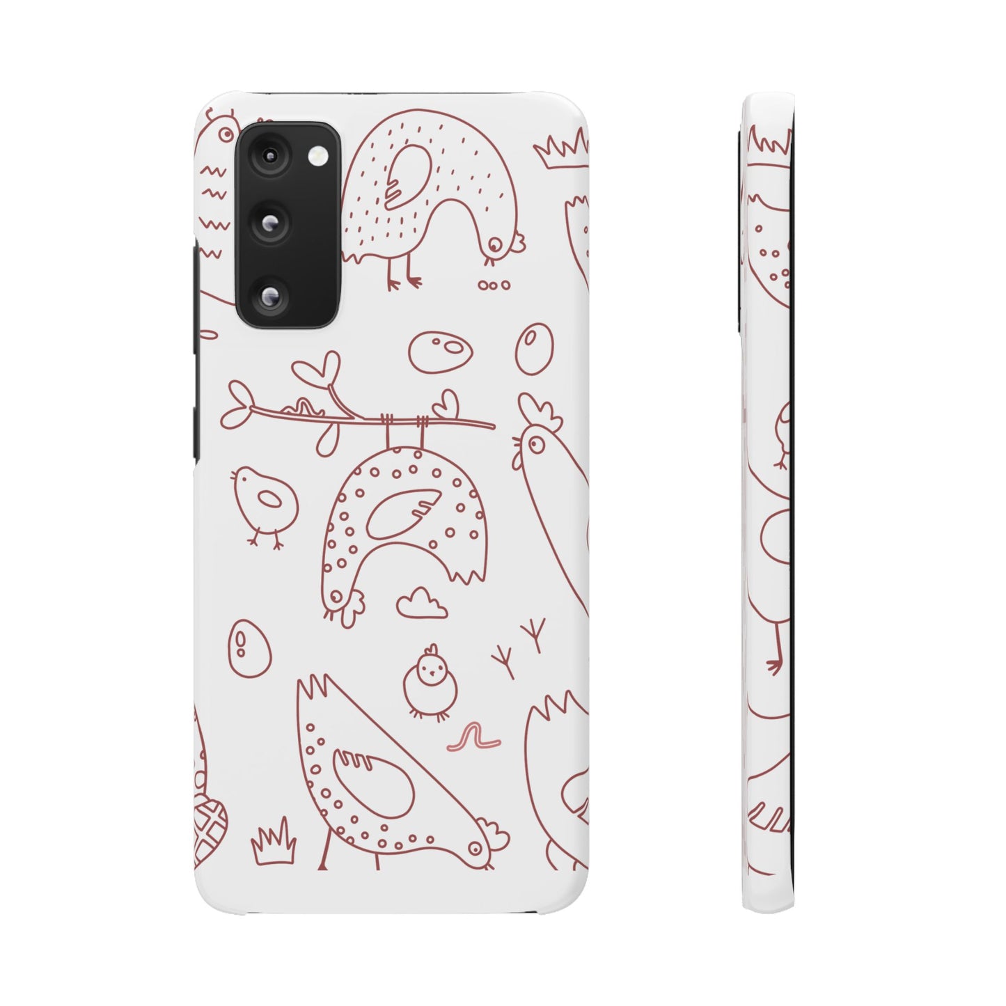 Whimsical Farmhouse Snap Cases, Cute Animal Phone Case, Chicken Design, Funny Gift for Bird Lovers, Quirky Art Mobile Cover