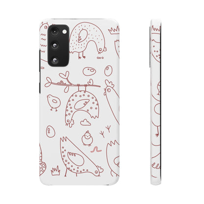 Whimsical Farmhouse Snap Cases, Cute Animal Phone Case, Chicken Design, Funny Gift for Bird Lovers, Quirky Art Mobile Cover