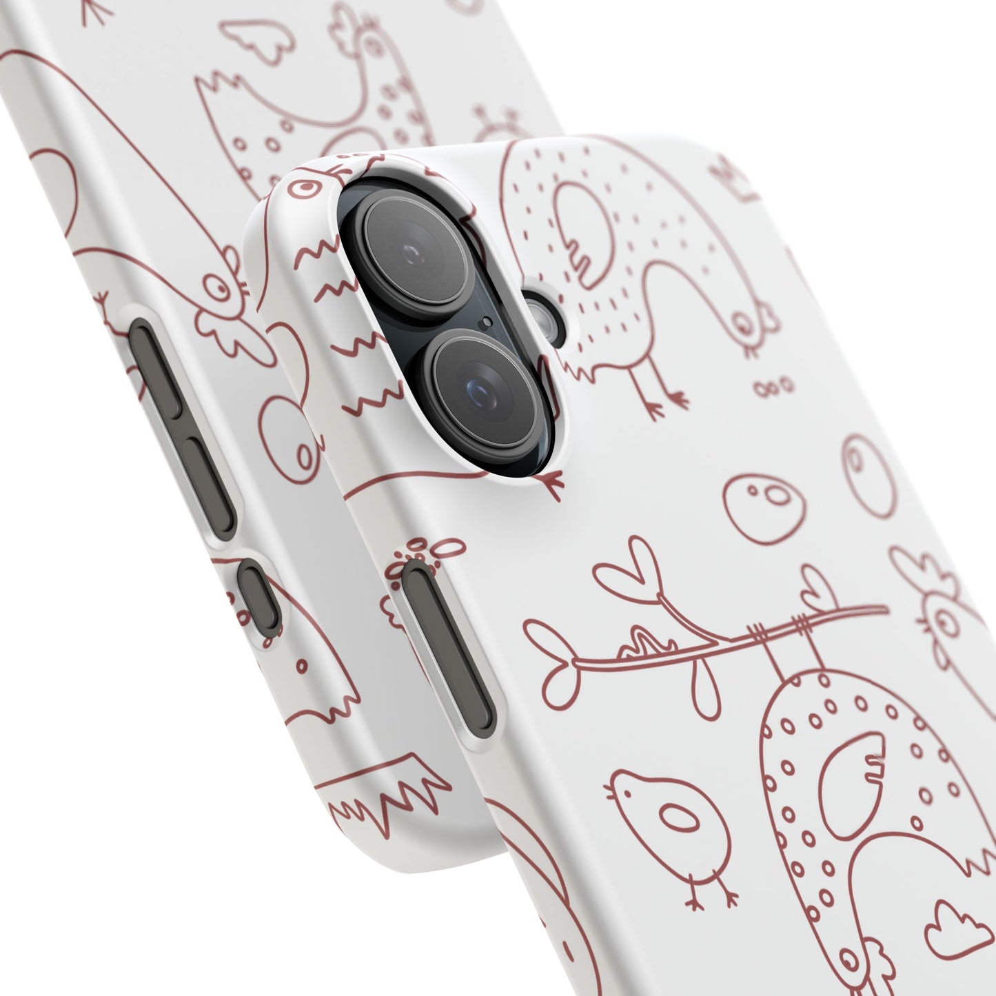 Whimsical Farmhouse Snap Cases, Cute Animal Phone Case, Chicken Design, Funny Gift for Bird Lovers, Quirky Art Mobile Cover