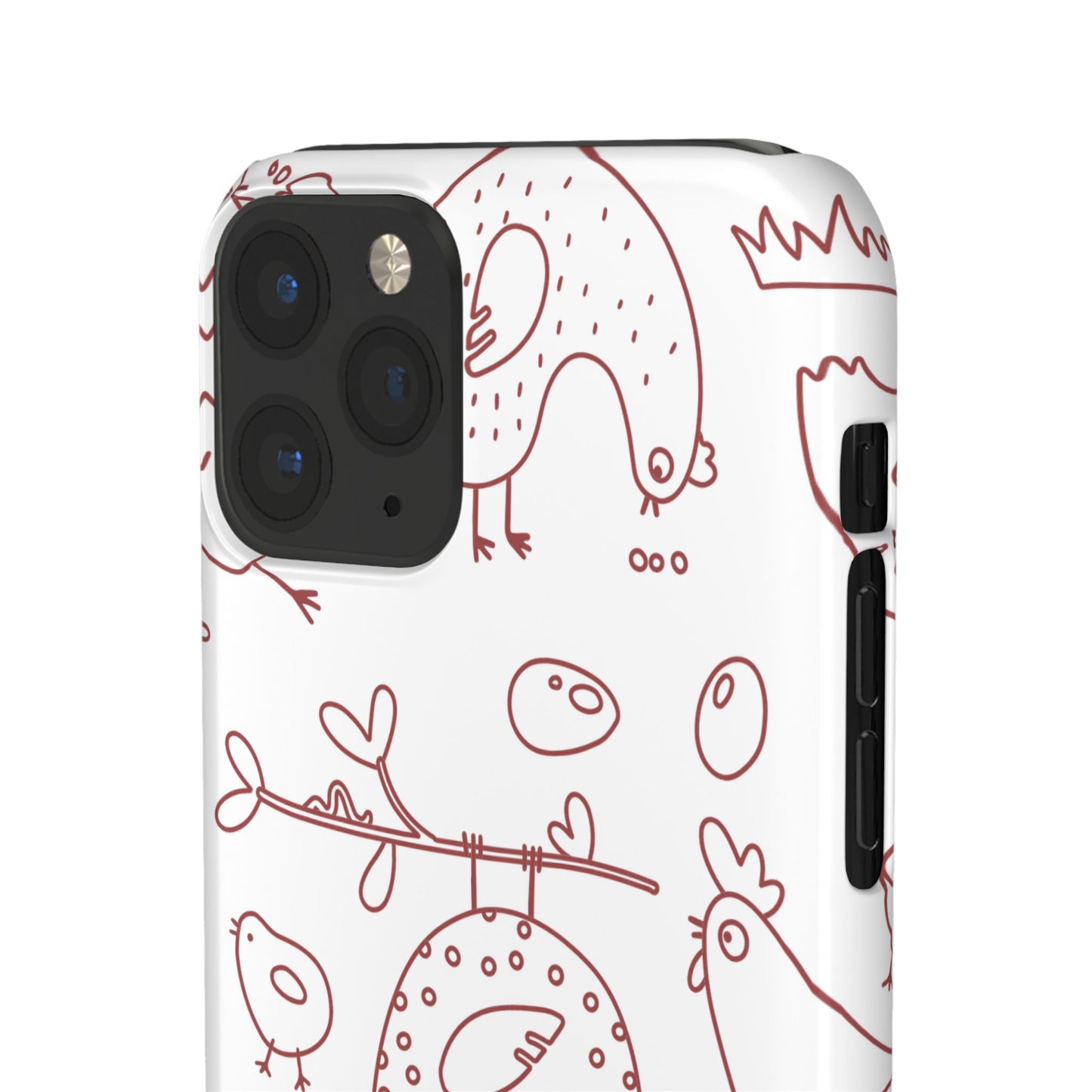Whimsical Farmhouse Snap Cases, Cute Animal Phone Case, Chicken Design, Funny Gift for Bird Lovers, Quirky Art Mobile Cover