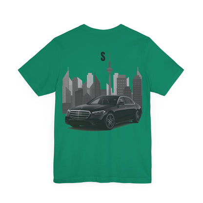 Urban Vibes Car Graphic Tee, Unisex Jersey Short Sleeve Tee, Cityscape T-Shirt, Cool Car Shirt, Gift for Car Lovers, Trendy Everyday Wear