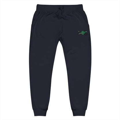 Kawasaki inspired Motorcycle Embroidered Unisex Fleece Sweatpants - Cozy & Stylish Activewear