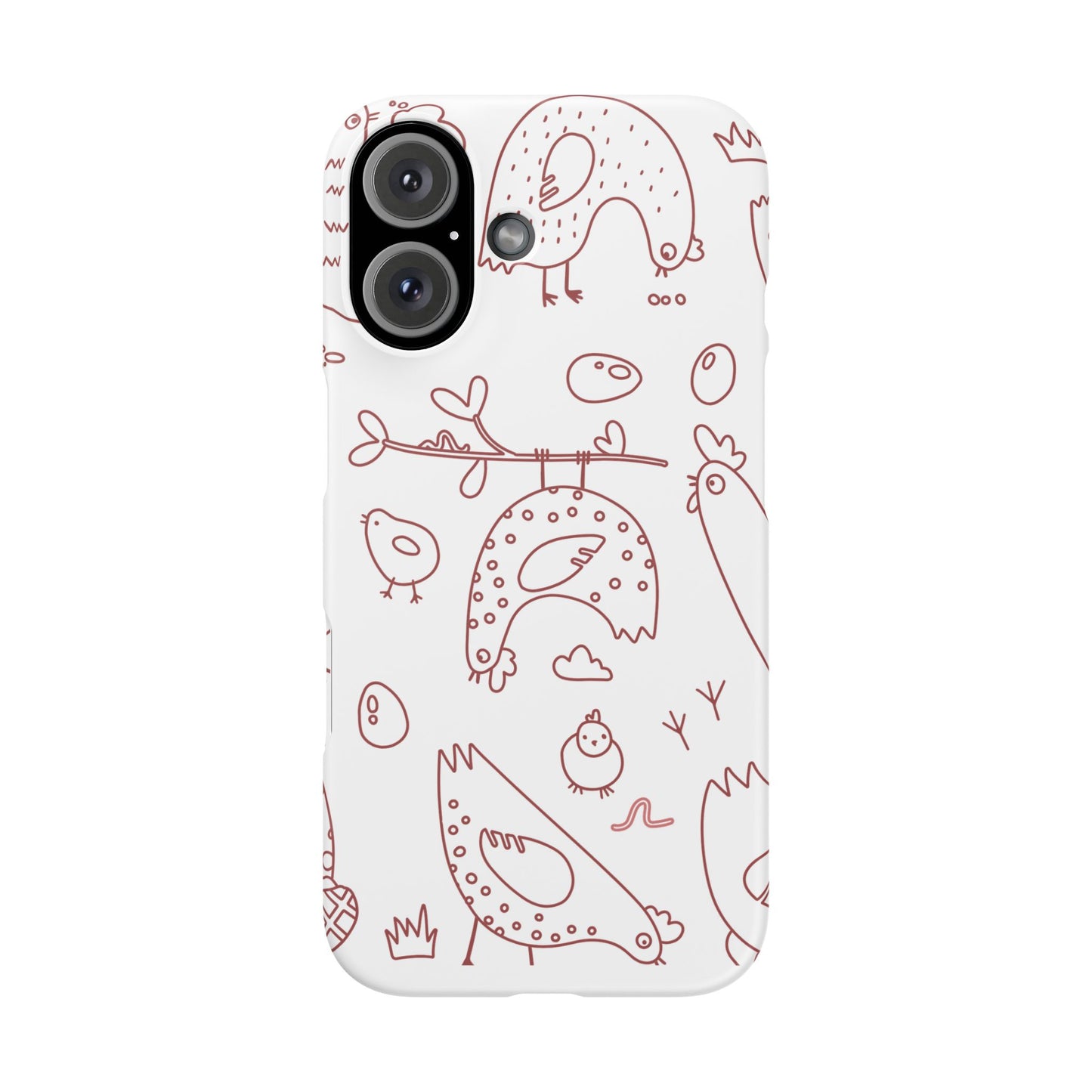 Whimsical Farmhouse Snap Cases, Cute Animal Phone Case, Chicken Design, Funny Gift for Bird Lovers, Quirky Art Mobile Cover