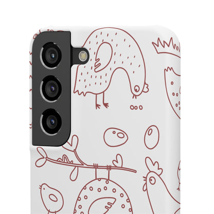 Whimsical Farmhouse Snap Cases, Cute Animal Phone Case, Chicken Design, Funny Gift for Bird Lovers, Quirky Art Mobile Cover