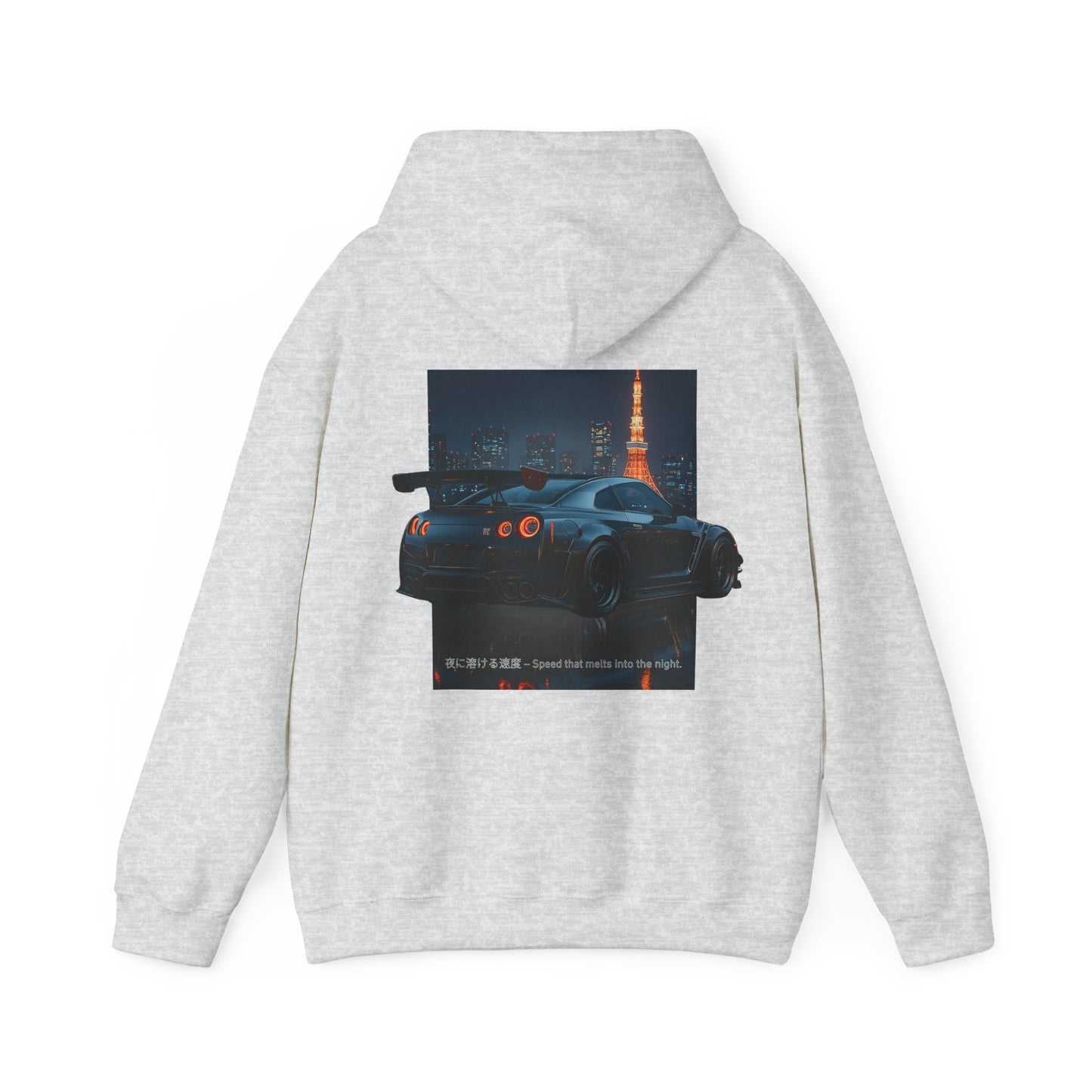 Night Race Vibes with Checkered Design - Unisex Heavy Blend™ Hooded Sweatshirt -