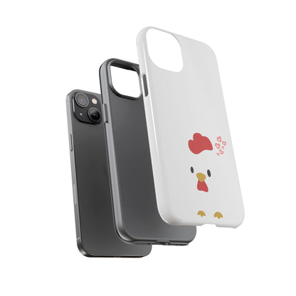 Cute Chicken Phone Case, Tough Cases for Animal Lovers, Valentine's Gift, Farmhouse Decor, Unique Mobile Accessories, Heart Design