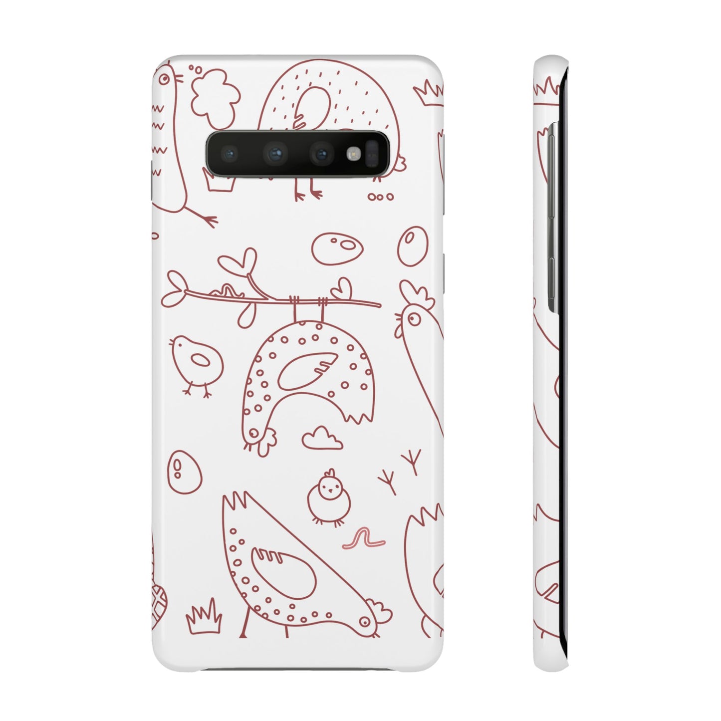 Whimsical Farmhouse Snap Cases, Cute Animal Phone Case, Chicken Design, Funny Gift for Bird Lovers, Quirky Art Mobile Cover