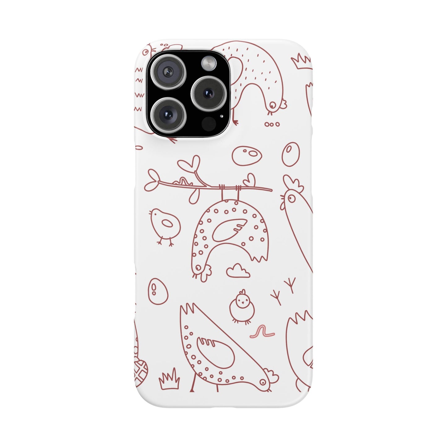 Whimsical Farmhouse Snap Cases, Cute Animal Phone Case, Chicken Design, Funny Gift for Bird Lovers, Quirky Art Mobile Cover