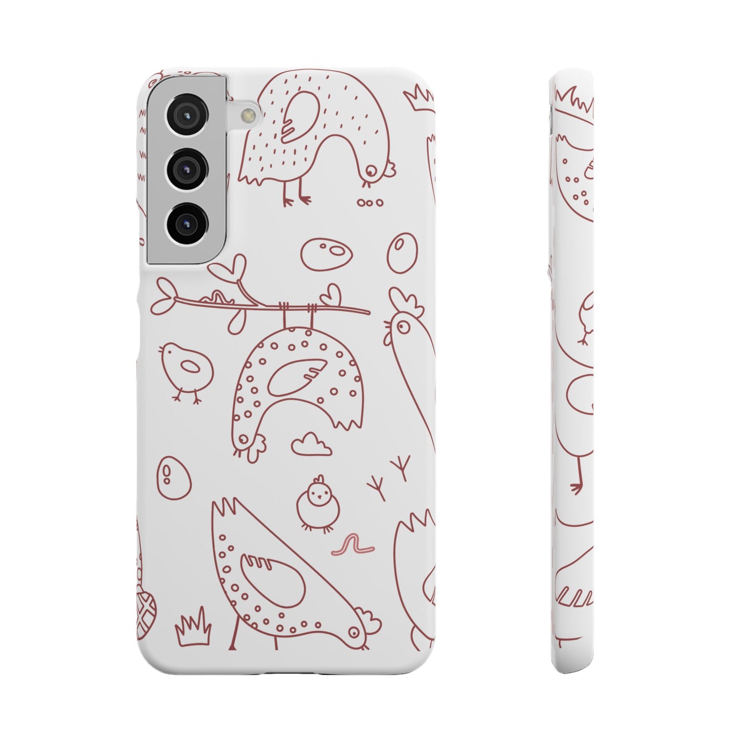Whimsical Farmhouse Snap Cases, Cute Animal Phone Case, Chicken Design, Funny Gift for Bird Lovers, Quirky Art Mobile Cover