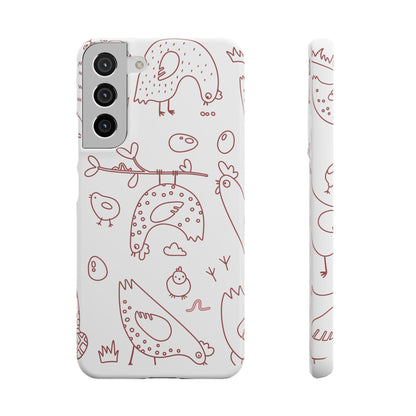 Whimsical Farmhouse Snap Cases, Cute Animal Phone Case, Chicken Design, Funny Gift for Bird Lovers, Quirky Art Mobile Cover