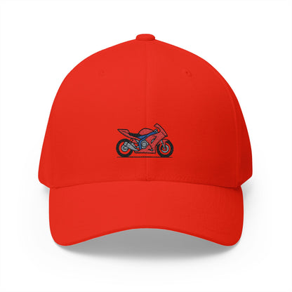 Red Motorcycle Embroidered Cap - Perfect Gift for Bikers and Riders