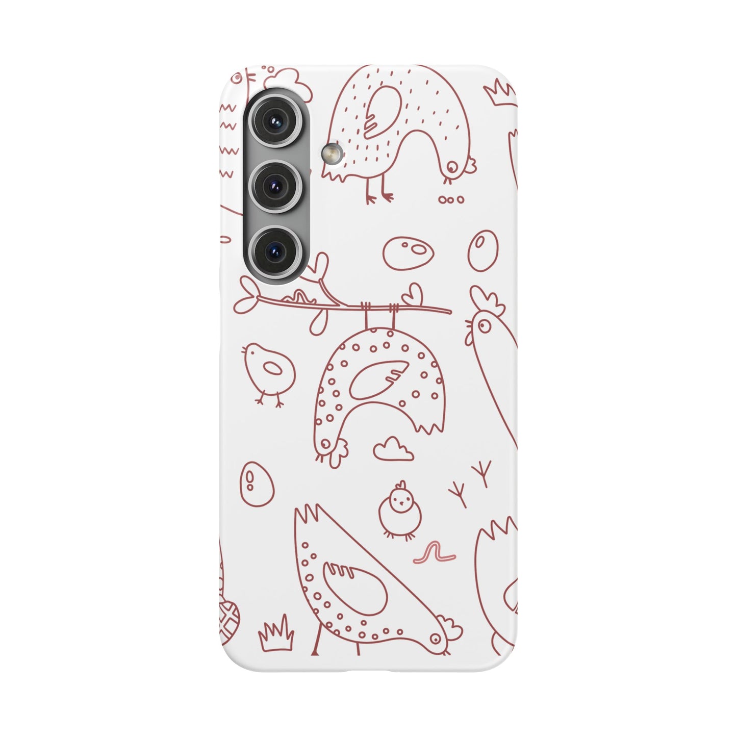 Whimsical Farmhouse Snap Cases, Cute Animal Phone Case, Chicken Design, Funny Gift for Bird Lovers, Quirky Art Mobile Cover