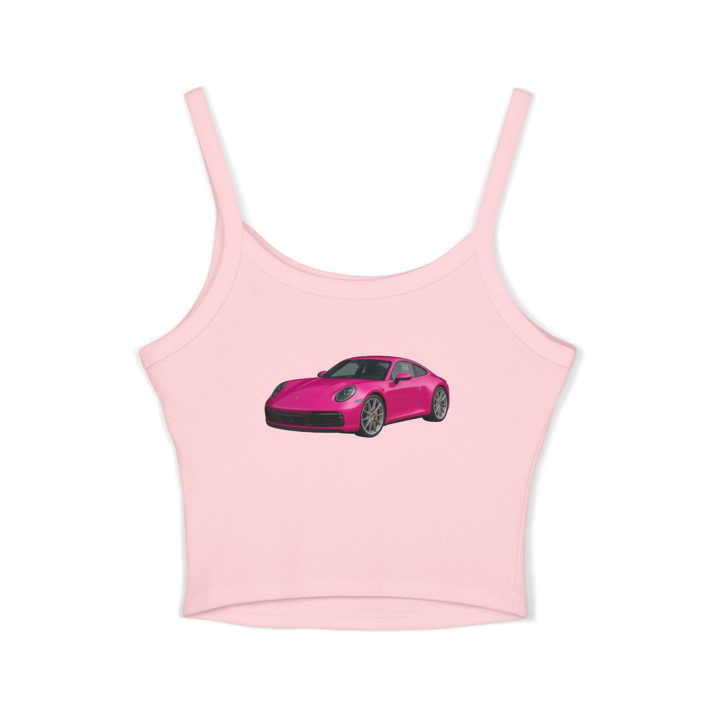 Pink Porsche Women's Spaghetti Strap Top, Porsche Top für Sommer, Auto-Liebhaber, Car Enthusiast Gift, Casual Summer Tank, Automotive