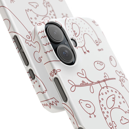Whimsical Farmhouse Snap Cases, Cute Animal Phone Case, Chicken Design, Funny Gift for Bird Lovers, Quirky Art Mobile Cover
