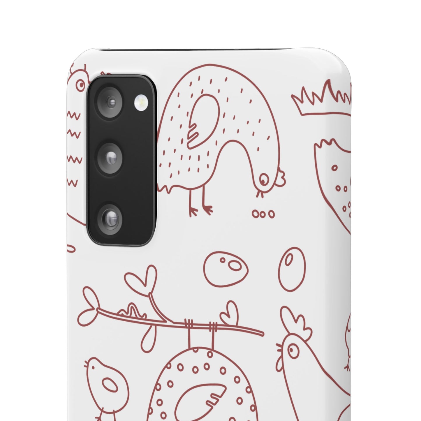 Whimsical Farmhouse Snap Cases, Cute Animal Phone Case, Chicken Design, Funny Gift for Bird Lovers, Quirky Art Mobile Cover