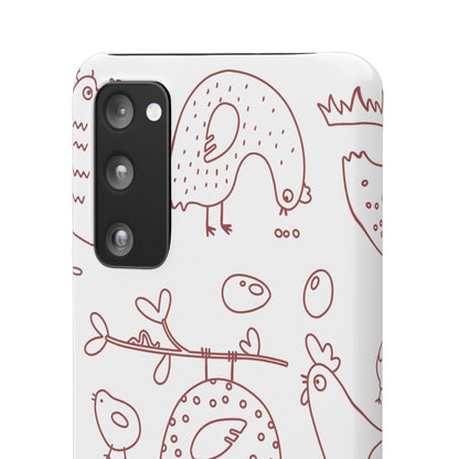 Whimsical Farmhouse Snap Cases, Cute Animal Phone Case, Chicken Design, Funny Gift for Bird Lovers, Quirky Art Mobile Cover