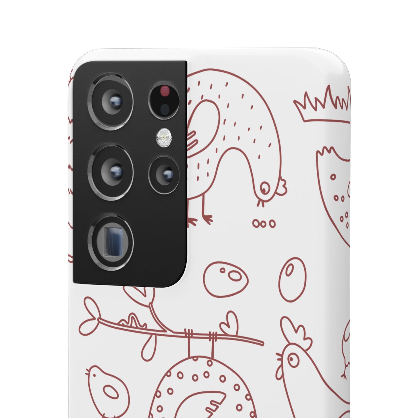 Whimsical Farmhouse Snap Cases, Cute Animal Phone Case, Chicken Design, Funny Gift for Bird Lovers, Quirky Art Mobile Cover