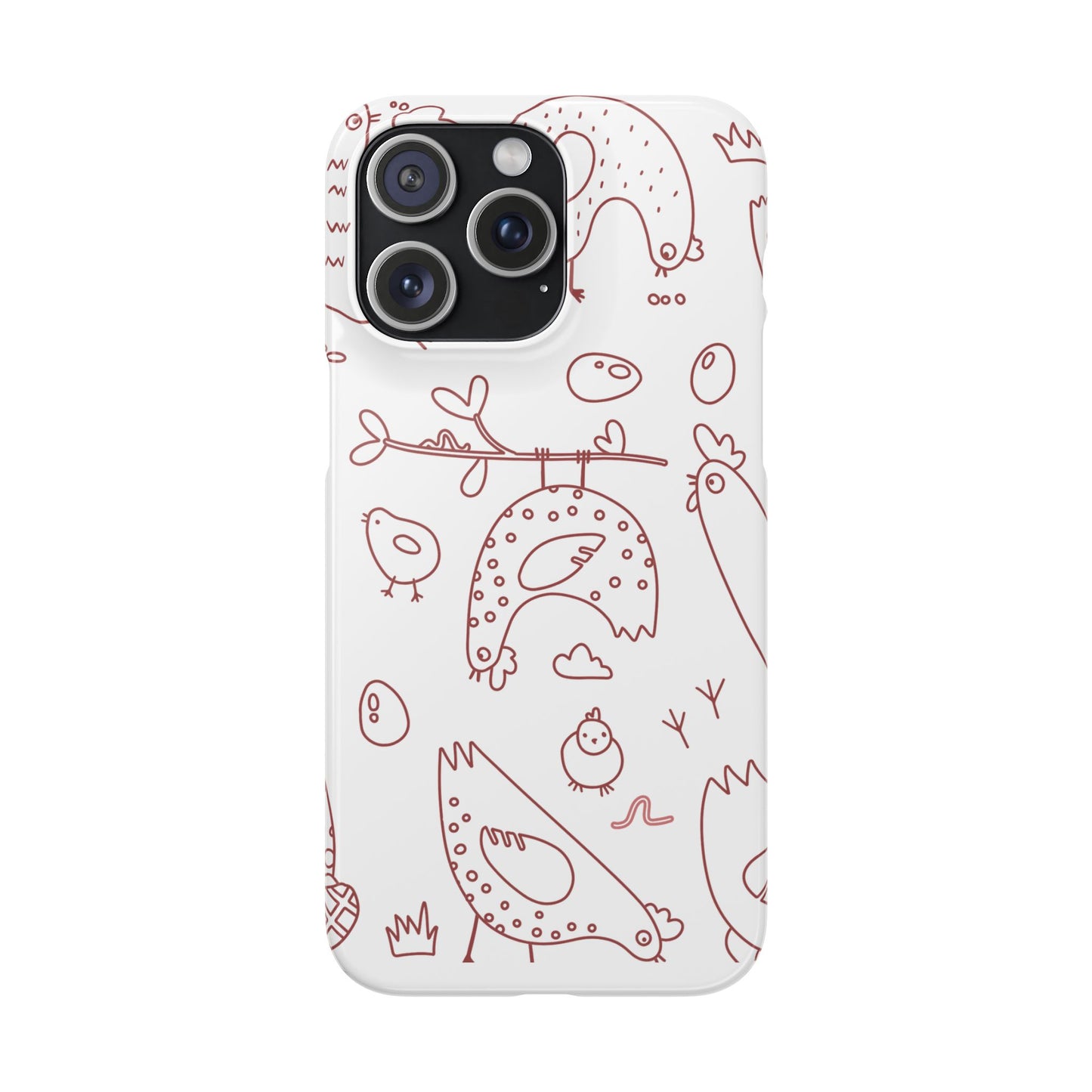 Whimsical Farmhouse Snap Cases, Cute Animal Phone Case, Chicken Design, Funny Gift for Bird Lovers, Quirky Art Mobile Cover