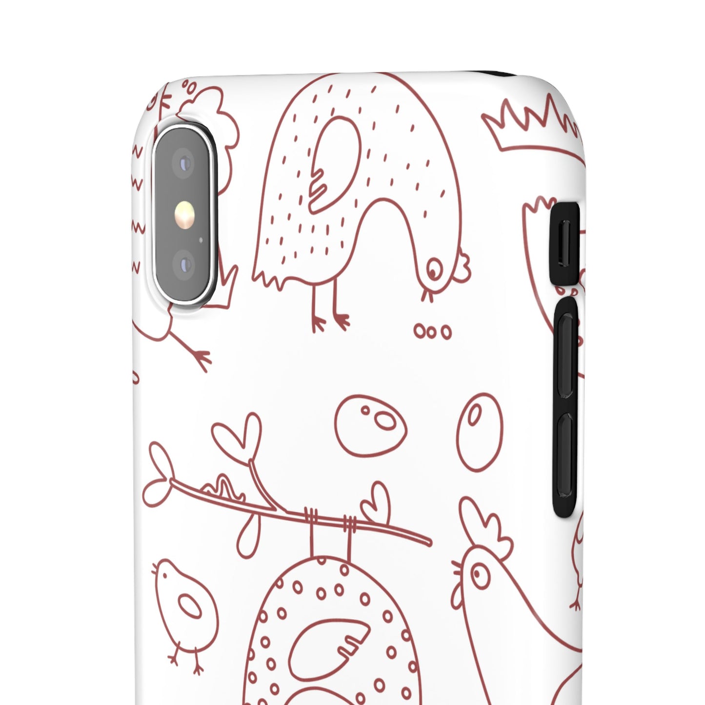 Whimsical Farmhouse Snap Cases, Cute Animal Phone Case, Chicken Design, Funny Gift for Bird Lovers, Quirky Art Mobile Cover