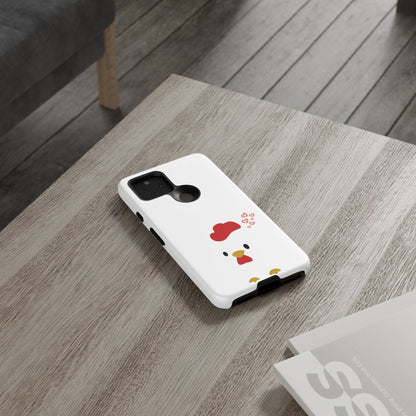 Cute Chicken Phone Case, Tough Cases for Animal Lovers, Valentine's Gift, Farmhouse Decor, Unique Mobile Accessories, Heart Design