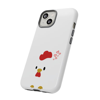 Cute Chicken Phone Case, Tough Cases for Animal Lovers, Valentine's Gift, Farmhouse Decor, Unique Mobile Accessories, Heart Design