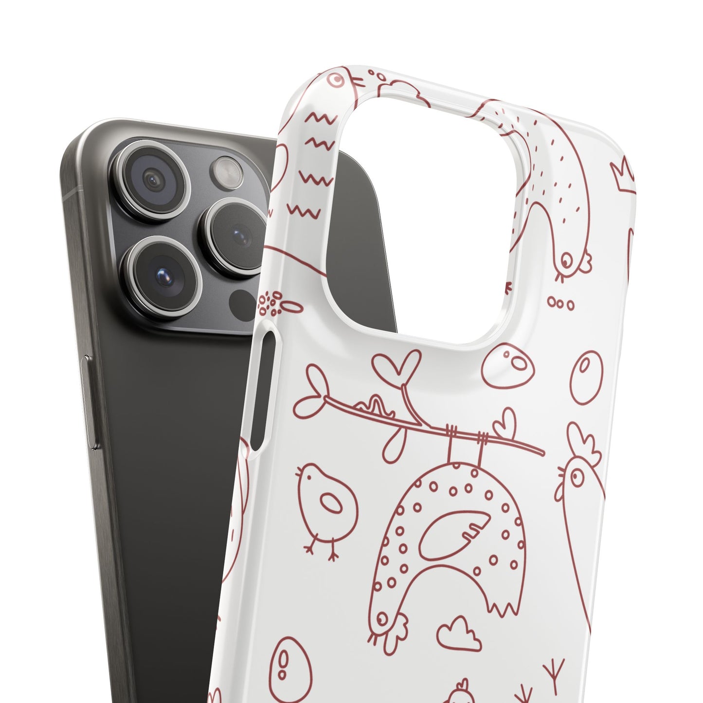 Whimsical Farmhouse Snap Cases, Cute Animal Phone Case, Chicken Design, Funny Gift for Bird Lovers, Quirky Art Mobile Cover