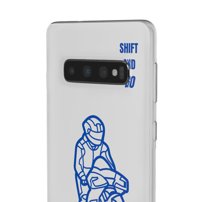 Motorcycle Flexi Cases - Shift and Go Design, Biker Gift, Phone Accessory, Sporty Case, Riding Enthusiast