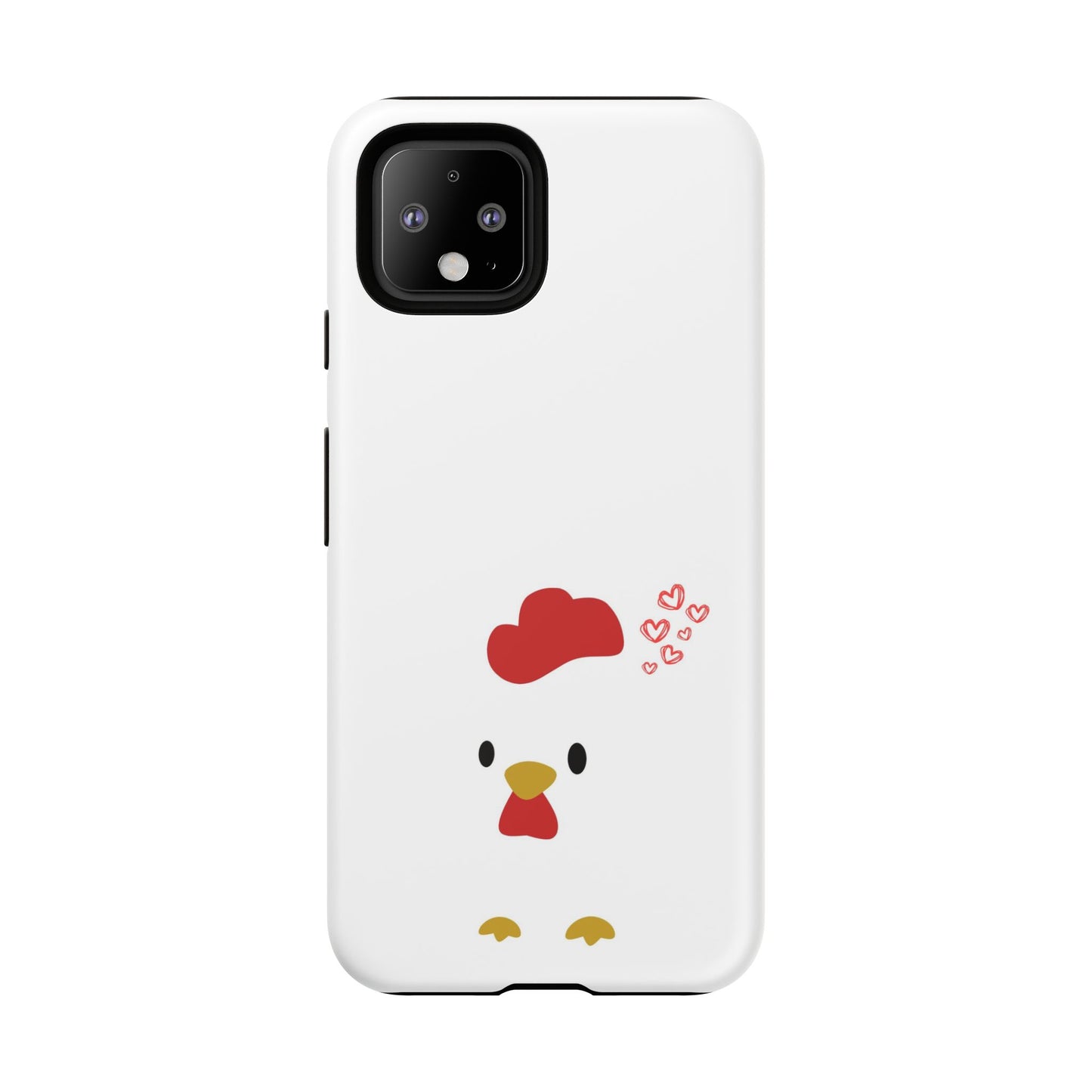 Cute Chicken Phone Case, Tough Cases for Animal Lovers, Valentine's Gift, Farmhouse Decor, Unique Mobile Accessories, Heart Design