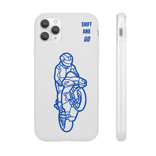 Motorcycle Flexi Cases - Shift and Go Design, Biker Gift, Phone Accessory, Sporty Case, Riding Enthusiast
