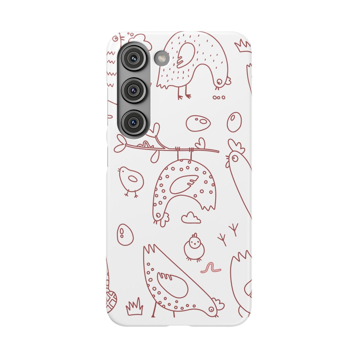 Whimsical Farmhouse Snap Cases, Cute Animal Phone Case, Chicken Design, Funny Gift for Bird Lovers, Quirky Art Mobile Cover