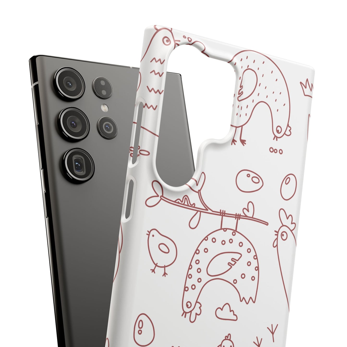 Whimsical Farmhouse Snap Cases, Cute Animal Phone Case, Chicken Design, Funny Gift for Bird Lovers, Quirky Art Mobile Cover