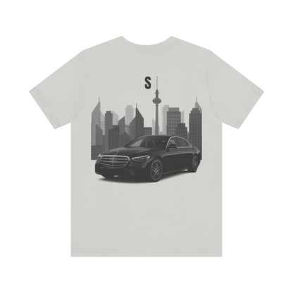 Urban Vibes Car Graphic Tee, Unisex Jersey Short Sleeve Tee, Cityscape T-Shirt, Cool Car Shirt, Gift for Car Lovers, Trendy Everyday Wear