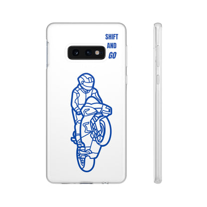 Motorcycle Flexi Cases - Shift and Go Design, Biker Gift, Phone Accessory, Sporty Case, Riding Enthusiast