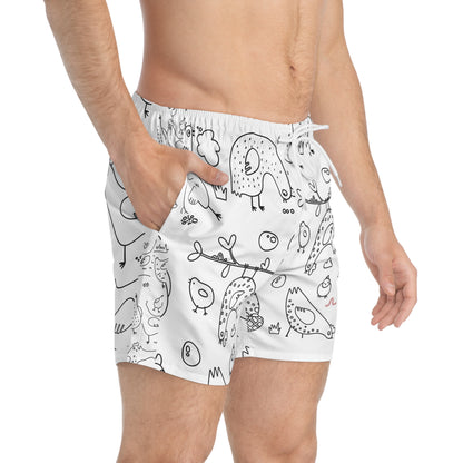Chicken Swim Trunks, Fun Summer Shorts, Beachwear for Kids, Vacation Ready, Great for Pool Parties, Gift for Little Ones