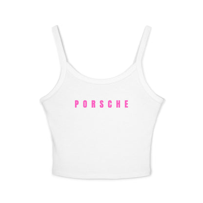Pink Porsche Women's Spaghetti Strap Top, Porsche Top für Sommer, Auto-Liebhaber, Car Enthusiast Gift, Casual Summer Tank, Automotive
