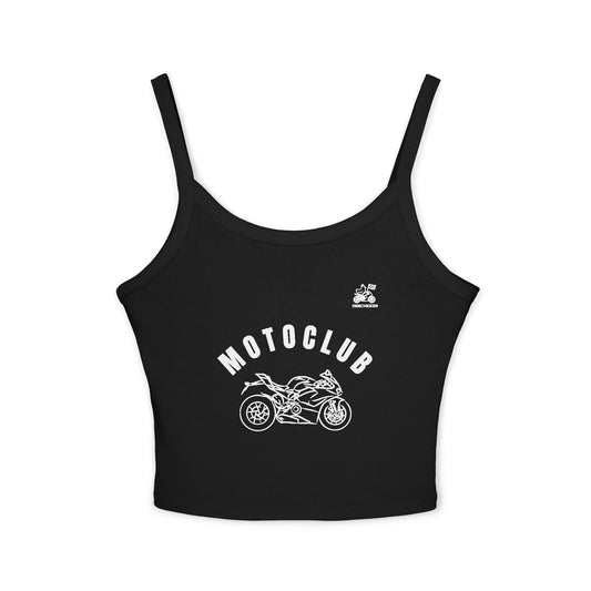Motorcycle Enthusiast Women's Spaghetti Strap Tank Top, Moto Club Apparel, Perfect Gift for Riders, Biker Summer Style, Casual Streetwear