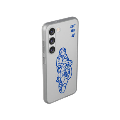 Motorcycle Flexi Cases - Shift and Go Design, Biker Gift, Phone Accessory, Sporty Case, Riding Enthusiast