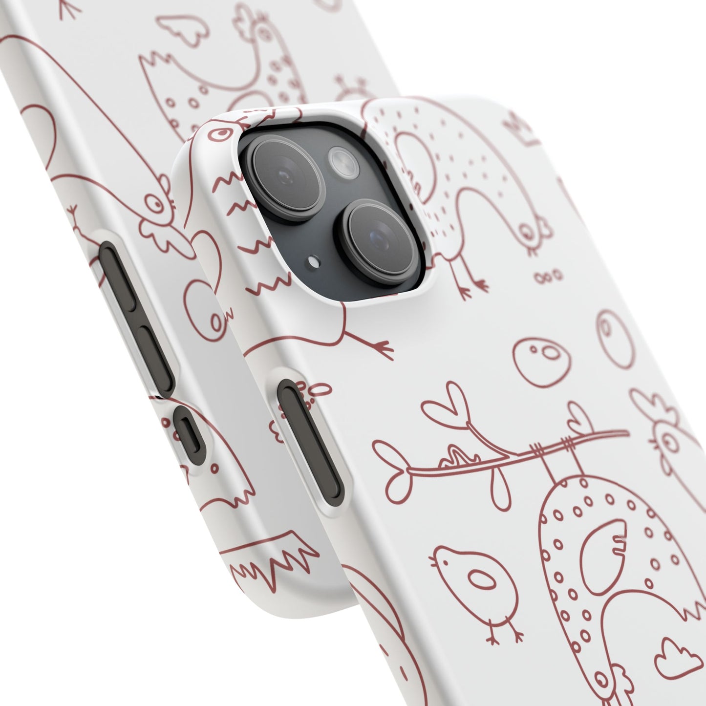 Whimsical Farmhouse Snap Cases, Cute Animal Phone Case, Chicken Design, Funny Gift for Bird Lovers, Quirky Art Mobile Cover