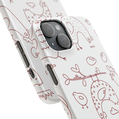 Whimsical Farmhouse Snap Cases, Cute Animal Phone Case, Chicken Design, Funny Gift for Bird Lovers, Quirky Art Mobile Cover