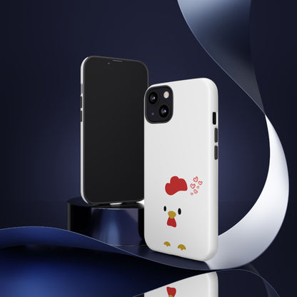 Cute Chicken Phone Case, Tough Cases for Animal Lovers, Valentine's Gift, Farmhouse Decor, Unique Mobile Accessories, Heart Design