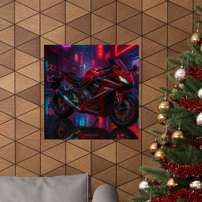 Affiche verticale mate néon moto 650r - Speed ​​&amp; Velocity Art