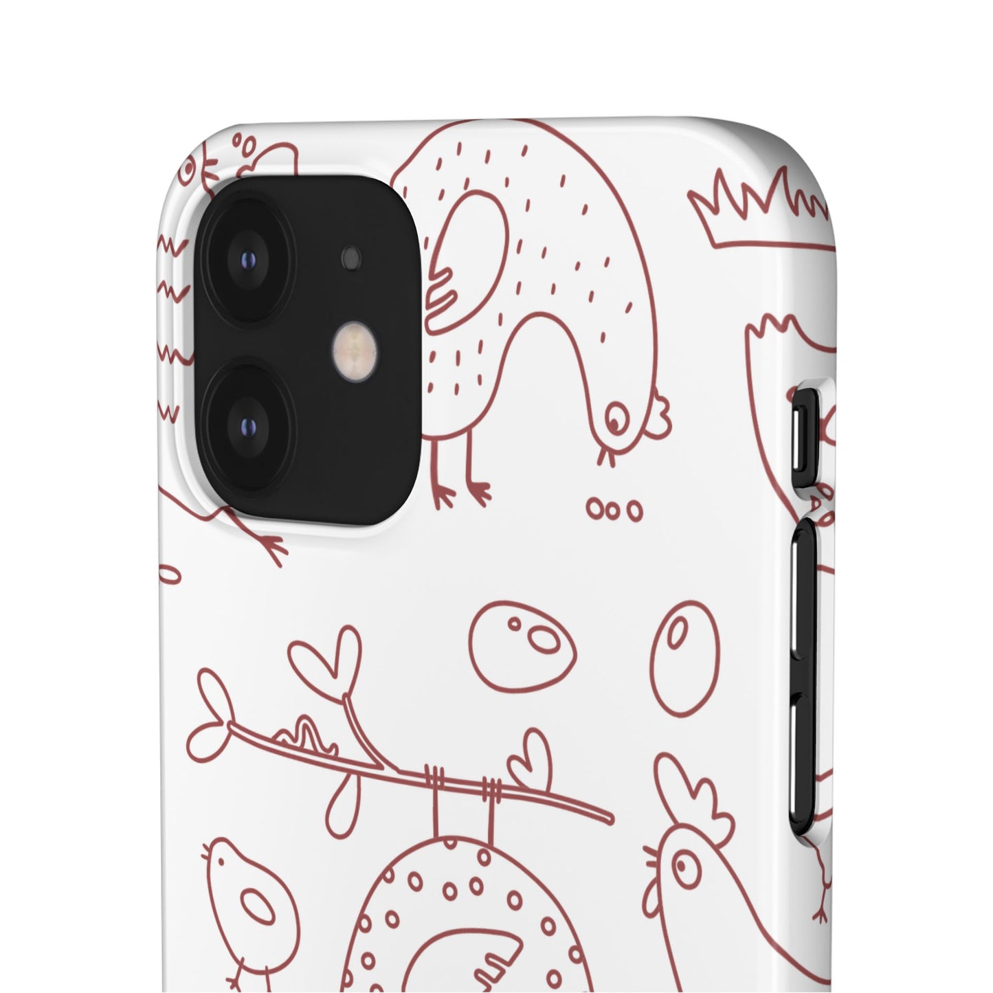 Whimsical Farmhouse Snap Cases, Cute Animal Phone Case, Chicken Design, Funny Gift for Bird Lovers, Quirky Art Mobile Cover